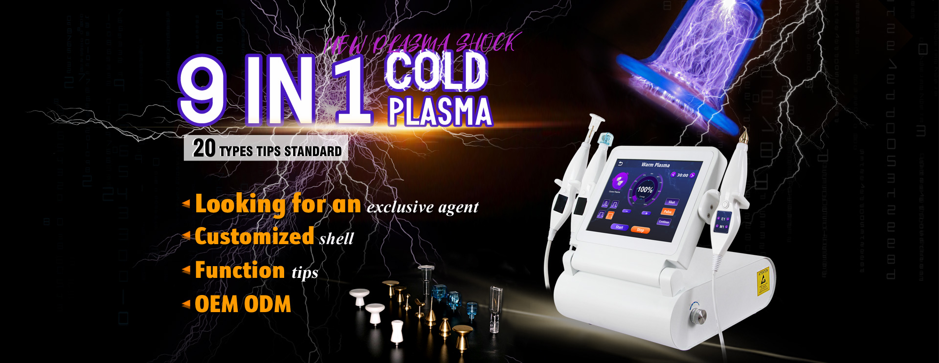 3 handles 9 in 1 hot and cold plasma machine