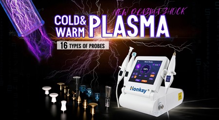 cold and hot plasma beauty machine with dual handpieces and probe set